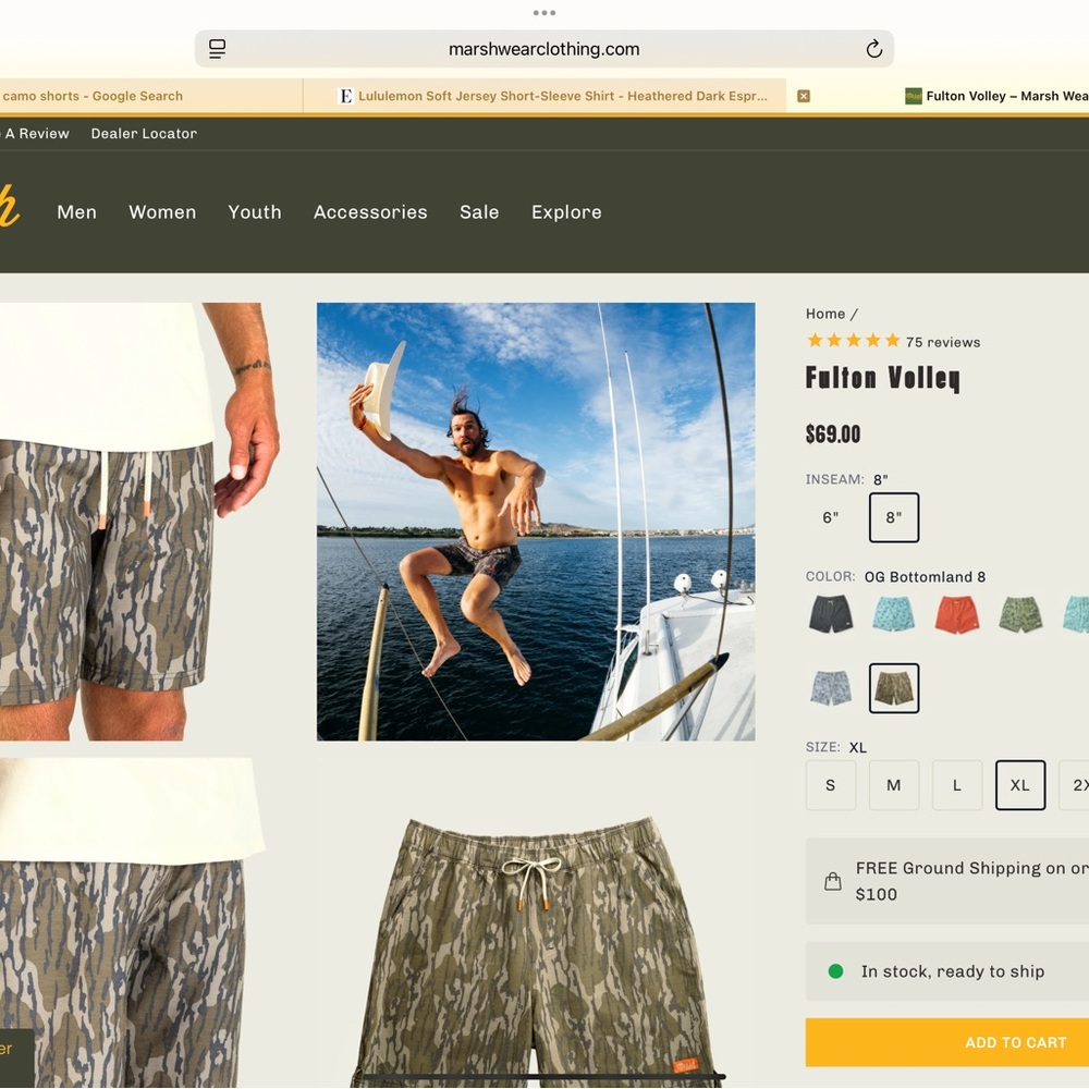 Men's Marsh Camouflage Swim Shorts Size XL